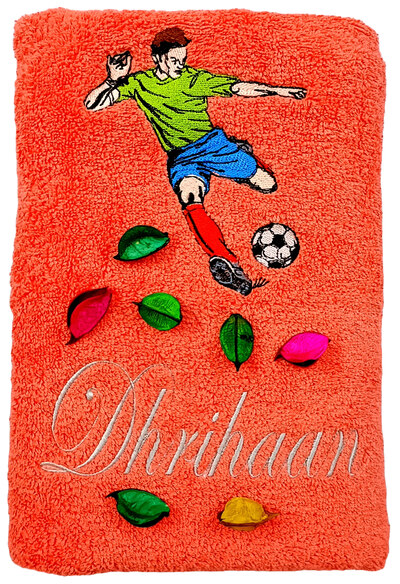 Footballer/Soccer Player Personalised Bath Towel