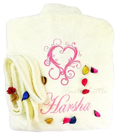 Heart Personalised Bathrobe