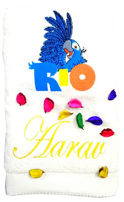 Rio Bird Personalised Kids Bath Towel