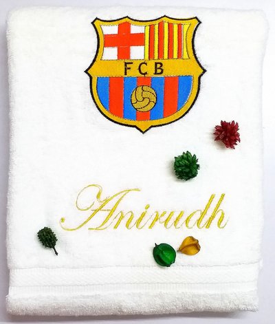 FCB Barcelona Soccer Club Personalised Bath Towel