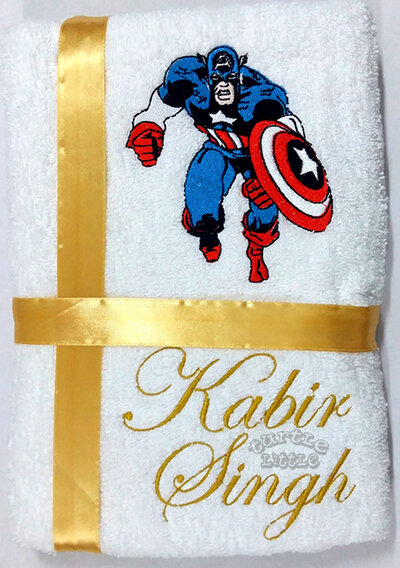 Avengers Captain America Personalised Towel