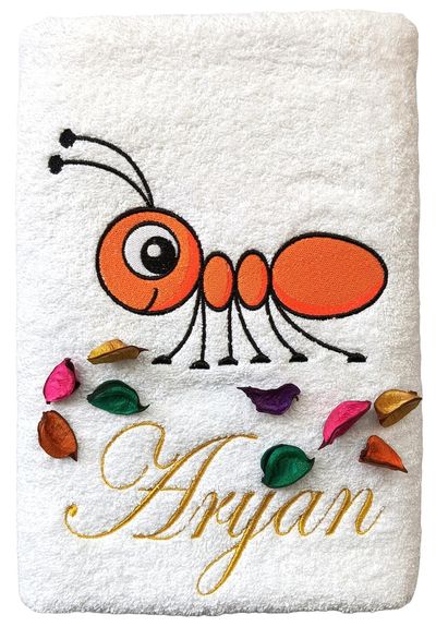 Ant Personalised Kids Bath Towel