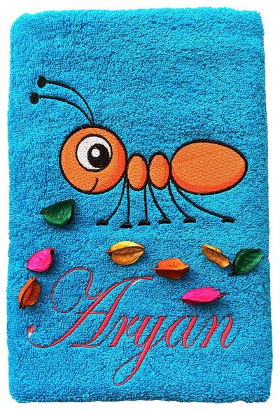 Ant Personalised Kids Bath Towel