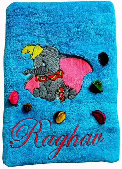 Baby Elephant Personalised Kids Bath Towel