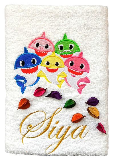 Baby Fish and Friends Personalised Kids Bath Towel