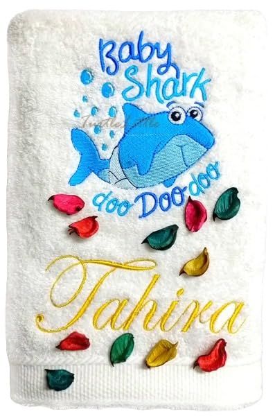 Baby Fish Personalised Embroidered Kids Bath Towel