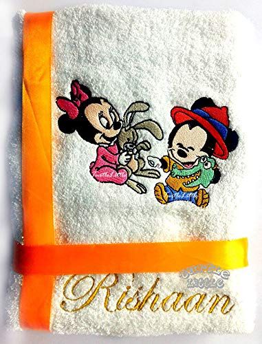 Baby Mickey and Minnie Personalised Kids Bath Towel
