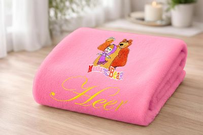 Baby Princess & The Bear Personalised Kids Bath Towel