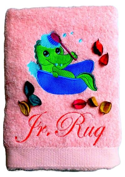 Personalised Bathing Baby Crocodile Embroidered Kids Bath Towel