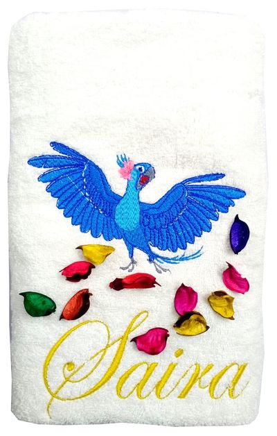 Bird Personalised Kids Bath Towel