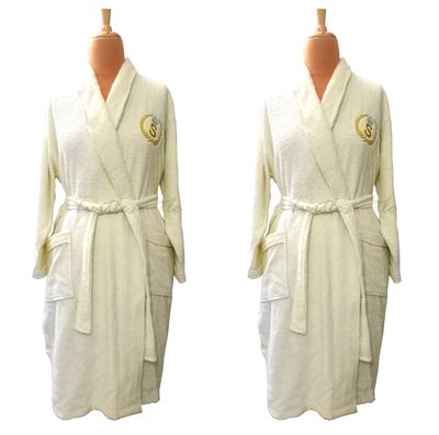 Personalized Couple Bathrobes, King and Queen of Hearts with Crown, with Name and Initials