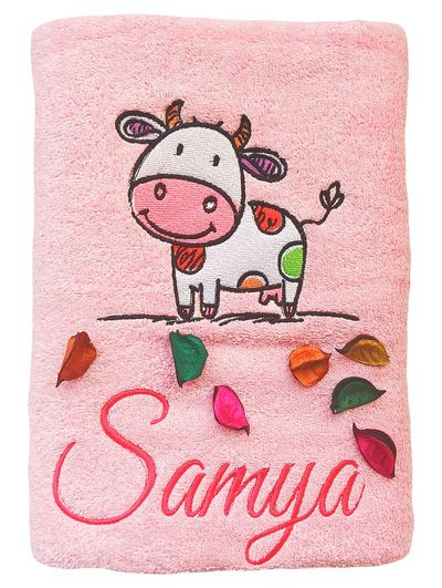Cow Personalised Kids Bath Towel