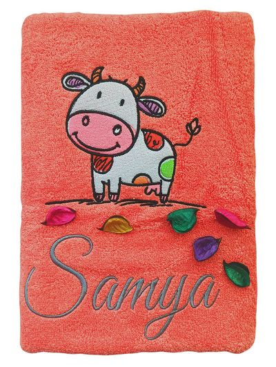 Cute Cow Personalised Kids, Boys, Girls, Bath Towel