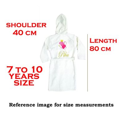 Cute Sheep Hooded Personalised Bathrobe for Girl Kids, with Name and Initials (IN, Age, 7 Years, 10 Years, Pink)