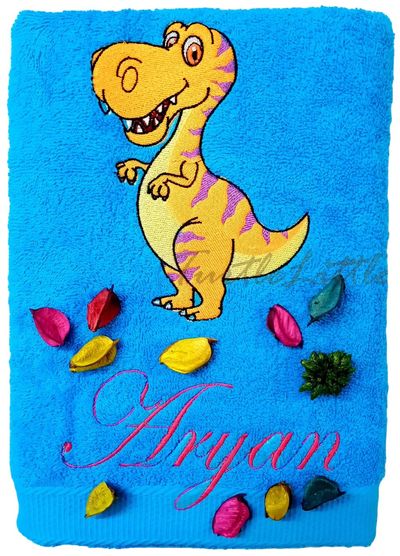 Dinosaur Personalised Kids Bath Towel
