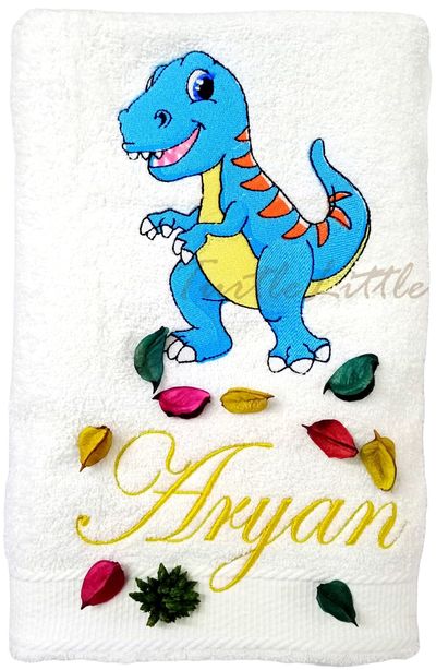 Dinosaur Personalised Kids Bath Towel
