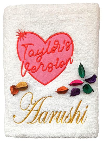 Girls Heart Personalised Kids Bath Towel