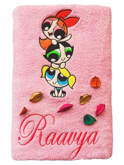 Girls Superhero Personalised Kids Bath Towel