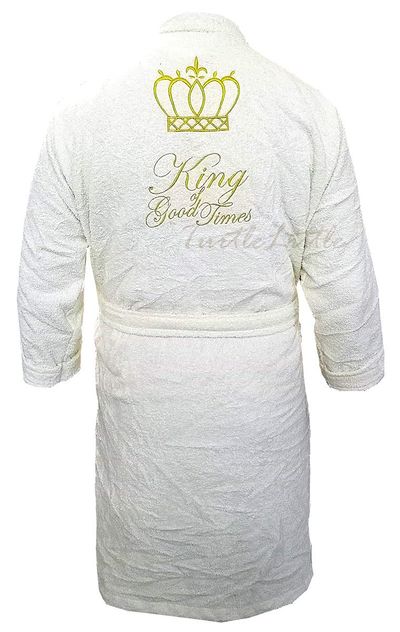 Personalized Golden Crown Bathrobe with Name and Initials