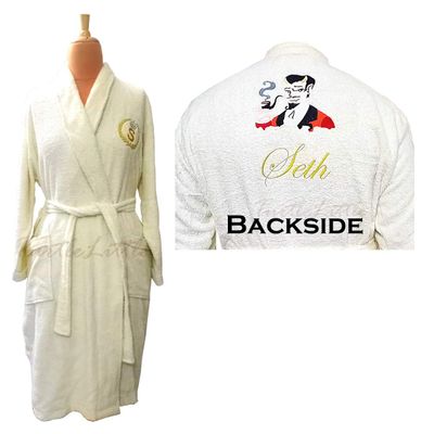 Personalized He Devil Bathrobe with Name and Initials
