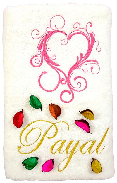 Heart Personalised Bath Towel
