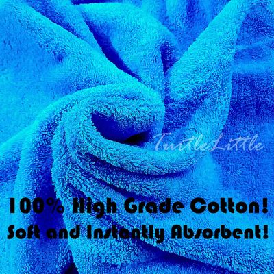 Honey Bee with Flower Personalised Kids Bath Towel (Blue)