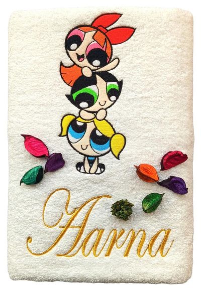Personalised Kids Girls Bath Towel (White)