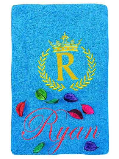 Laurel Initials Personalised Bath Towel