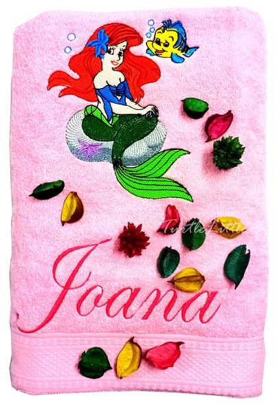 Mermaid Princess Personalised Kids Bath Towel