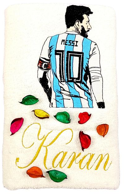 Messi Argentina Footballer/Soccer Player Personalised Kids Bath Towel
