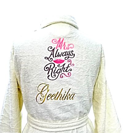 Personalised Mr & Mrs Right Couple Bathrobes, with Name and Initials