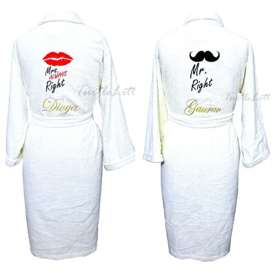 Mr Right Mrs Always Right Couple Bathrobe Set