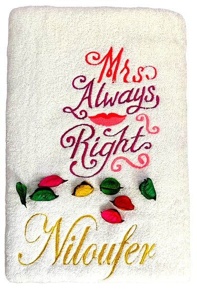 Mrs Always Right Personalised Bath Towel