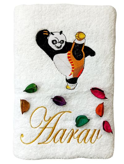 Panda Personalised Kids Bath Towel