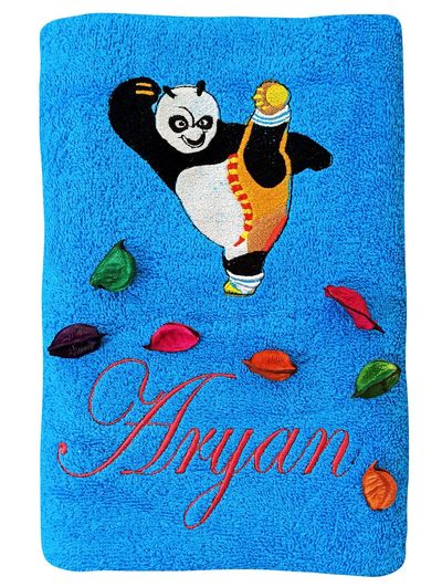 Panda Player Personalised Kids Bath Towel