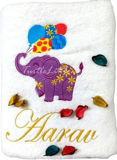 Party Elephant with Baloons Kids Bath Towel