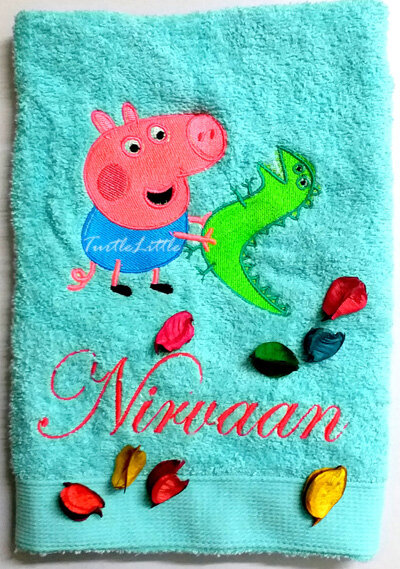 George, Peppa's Brother, Personalised Towel