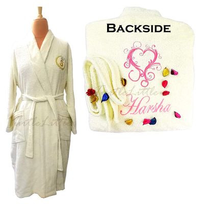 Personalized Pink Heart Bathrobe with Name and Initials