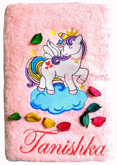 Unicorn Personalised Kids Bath Towel