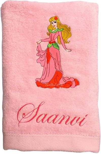 Princess in Pink, Personalised Kids Bath Towel