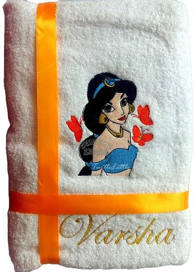 Princess with Butterflies Personalised Kids Bath Towel