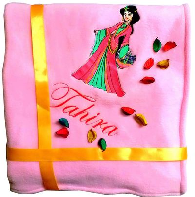 Princess with Flowers Personalised Kids Blanket