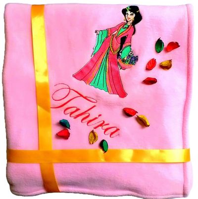 Princess with Flowers Personalised Kids AC Blanket