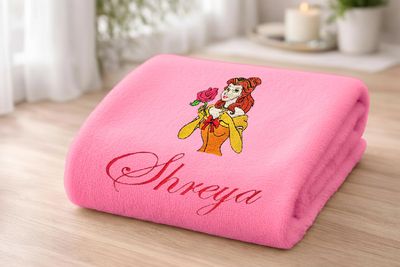 Princess with Rose Personalised Kids Bath Towel