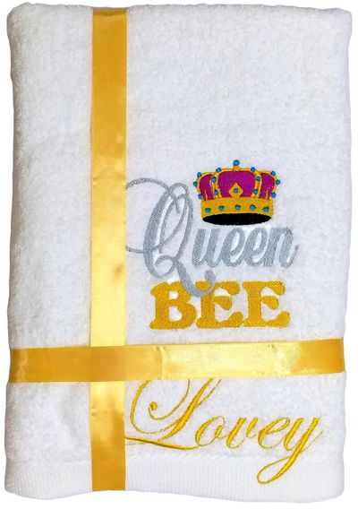 Queen Bee Personalised Bath Towel