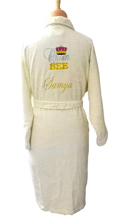 Personalized Queen Bee Bathrobe / with Name and Initials