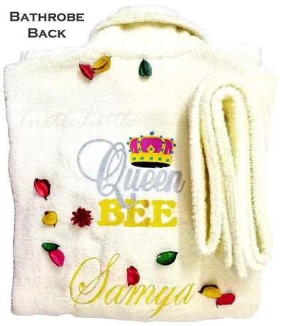 Personalized Queen Bee Bathrobe / with Name and Initials