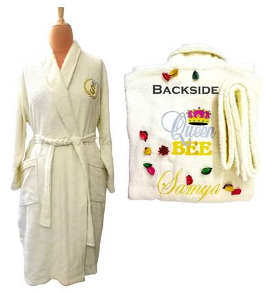 Personalized Queen Bee Bathrobe / with Name and Initials