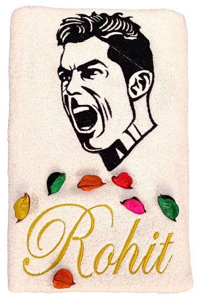 Ronaldo Soccer Personalised Kids Bath Towel