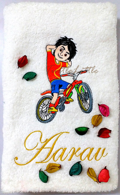 Shiva on his Bike, Personalised Towel